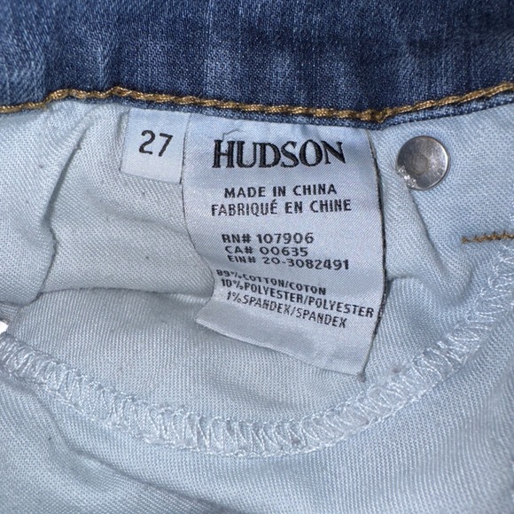 Hudson Women's 27 Skinny Jeans Blue Medium Wash High Rise Ankle Denim 28" Inseam - Picture 7 of 7